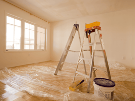 Ladder in a home during renovations