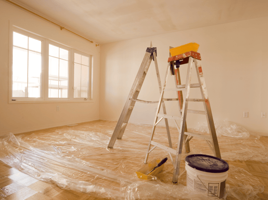 Ladder in a home during renovations