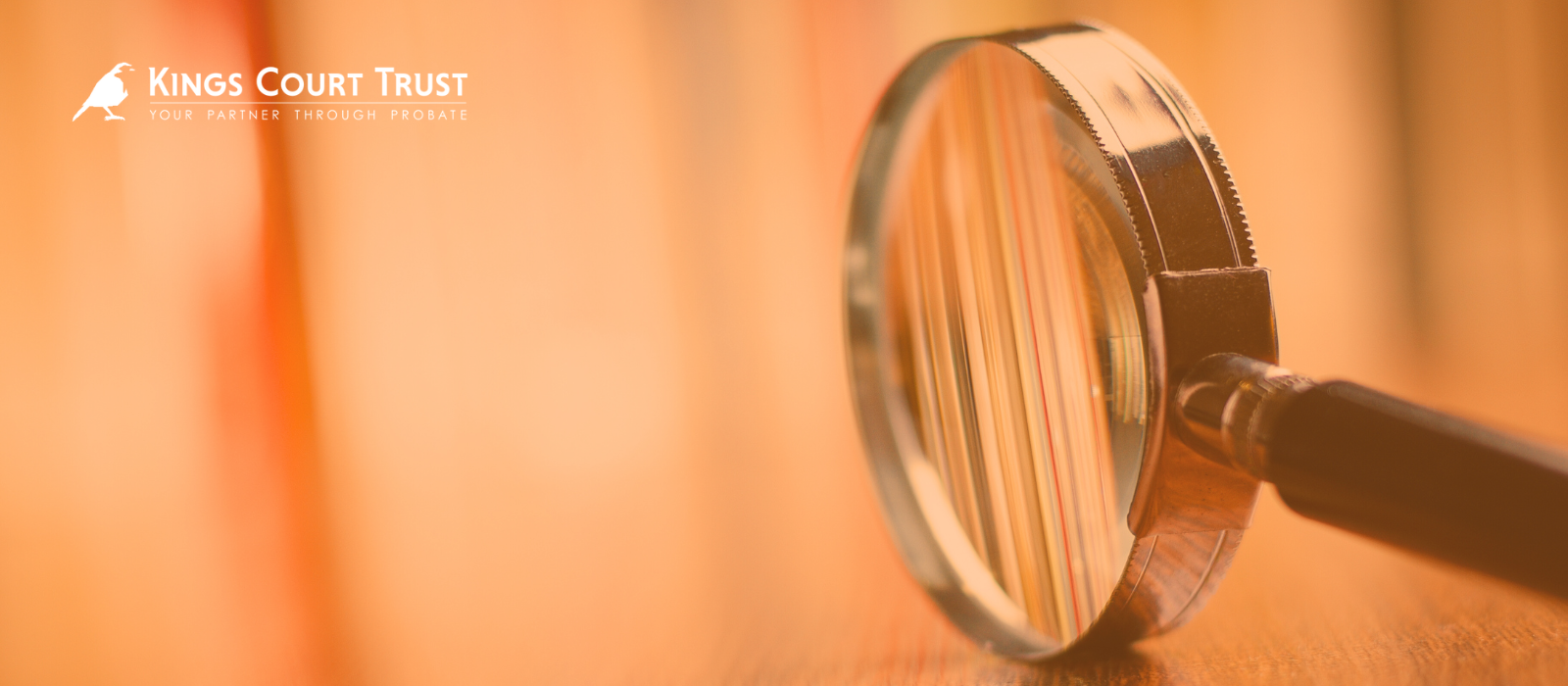 Magnifying glass with an orange background
